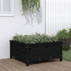 Jardinera con estante de madera maciza de pino 111,5x54x81 cm