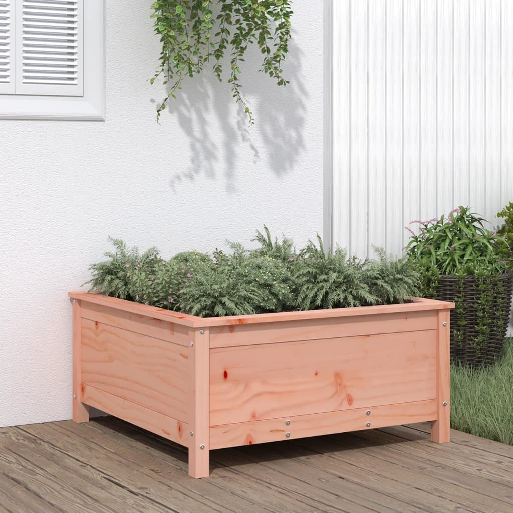 Jardinera con estante de madera maciza de pino 111,5x54x81 cm