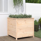 Jardinera con estante de madera maciza de pino 111,5x54x81 cm