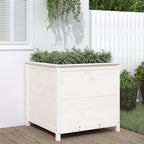 Jardinera con estante de madera maciza de pino 111,5x54x81 cm