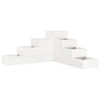 Jardinera 4 niveles madera maciza de pino blanca 80,5x79x36 cm
