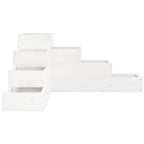 Jardinera 4 niveles madera maciza de pino blanca 80,5x79x36 cm