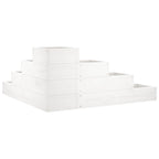 Jardinera 4 niveles madera maciza de pino blanca 80,5x79x36 cm
