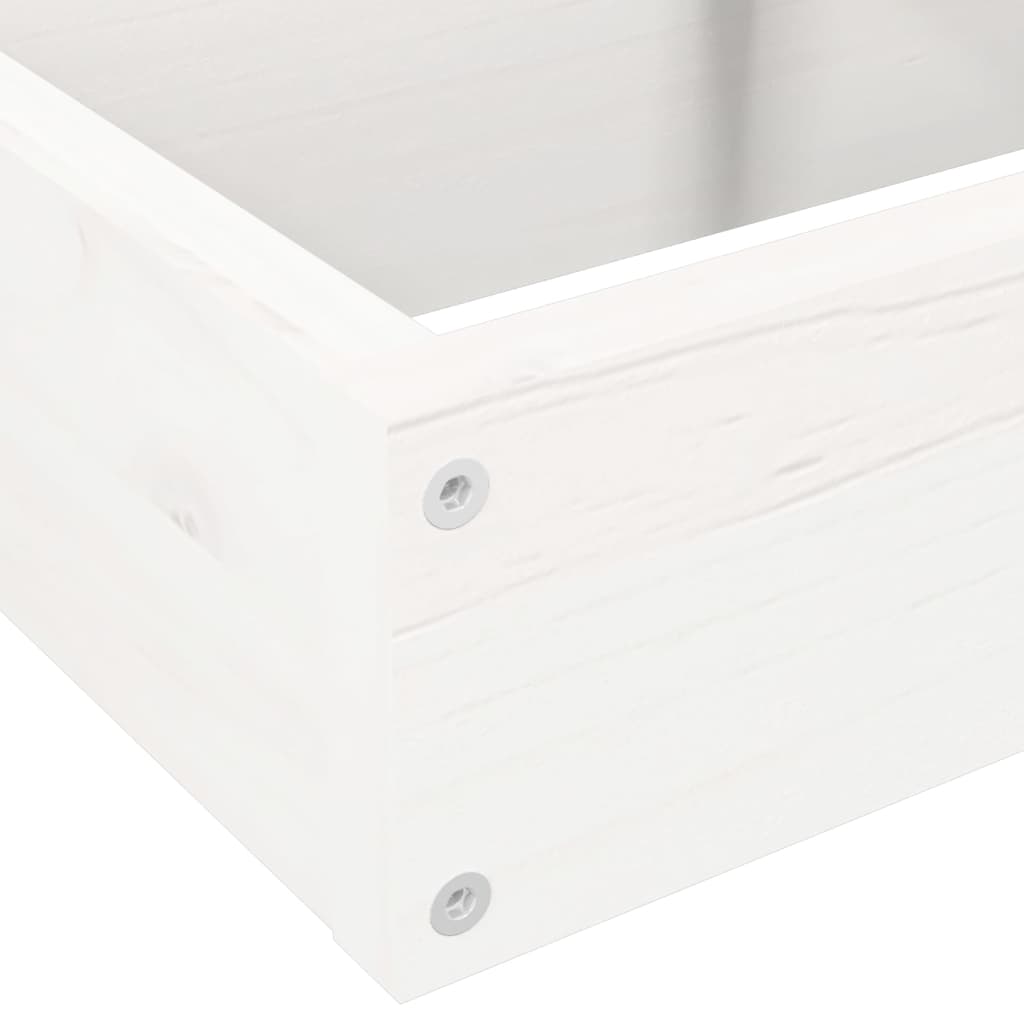 Jardinera 4 niveles madera maciza de pino blanca 80,5x79x36 cm
