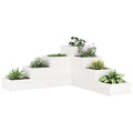 Jardinera 4 niveles madera maciza de pino blanca 80,5x79x36 cm