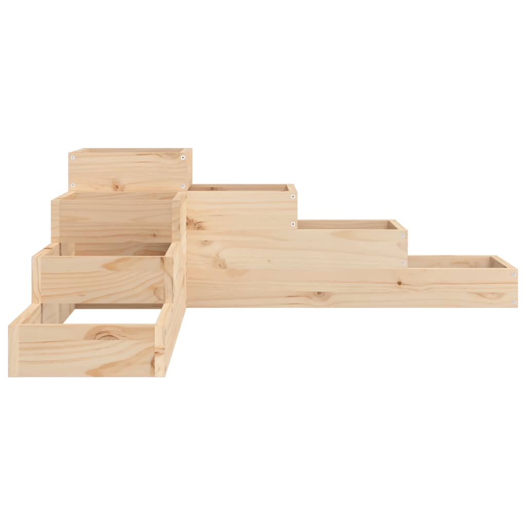 Jardinera de jardín de 4 niveles, 106 x 104,5 x 36 cm, madera maciza de pino