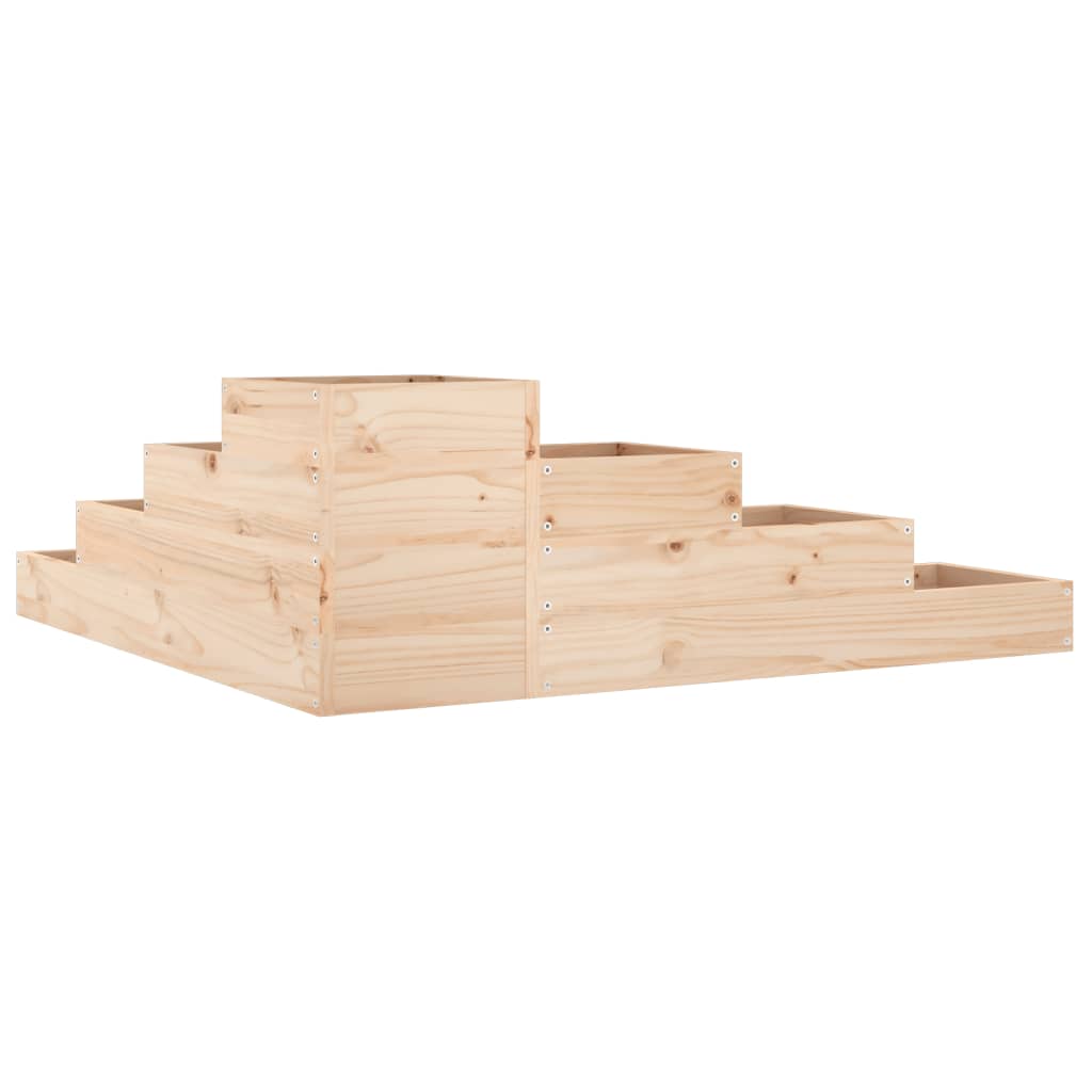 Jardinera de jardín de 4 niveles, 106 x 104,5 x 36 cm, madera maciza de pino