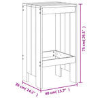 Taburetes altos de cocina 2 uds madera maciza pino 40x36x75 cm