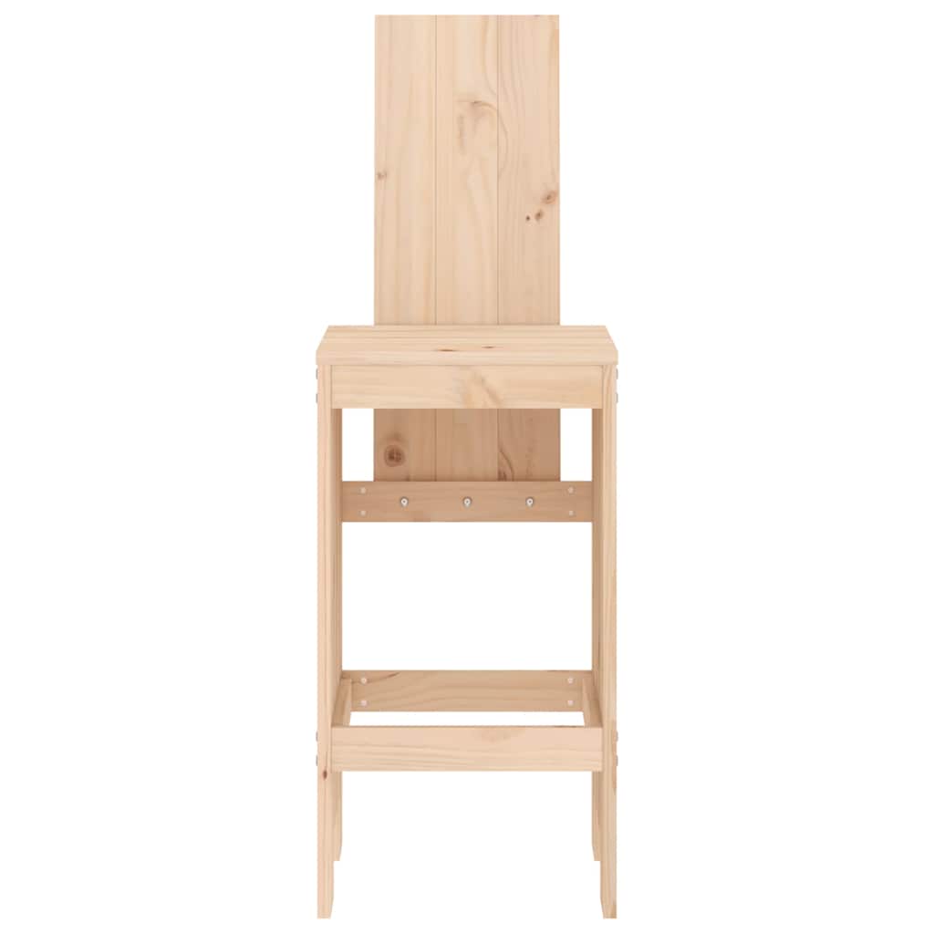 Taburetes altos de cocina 2 uds madera maciza pino 40x42x120 cm