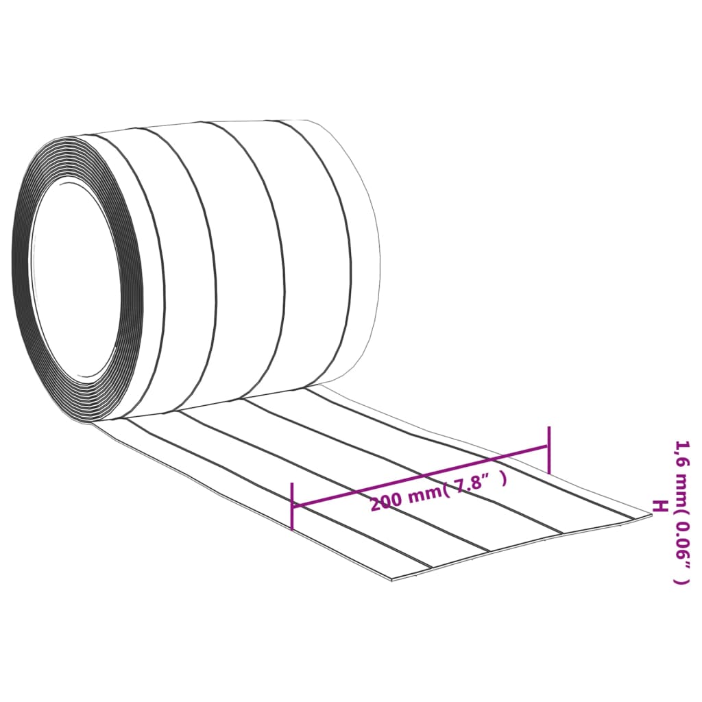 Burlete para puerta PVC transparente 200x1,6 mm 10 m