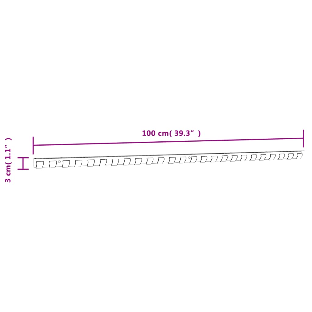 Riel de cortina acero inoxidable plateado 1 m