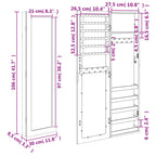 Espejo con joyero de pared 30x8,5x106 cm