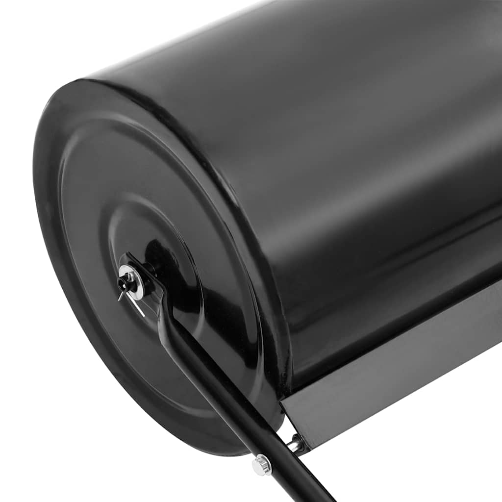 Rodillo para césped de jardín, empujable, negro, 63 l, hierro