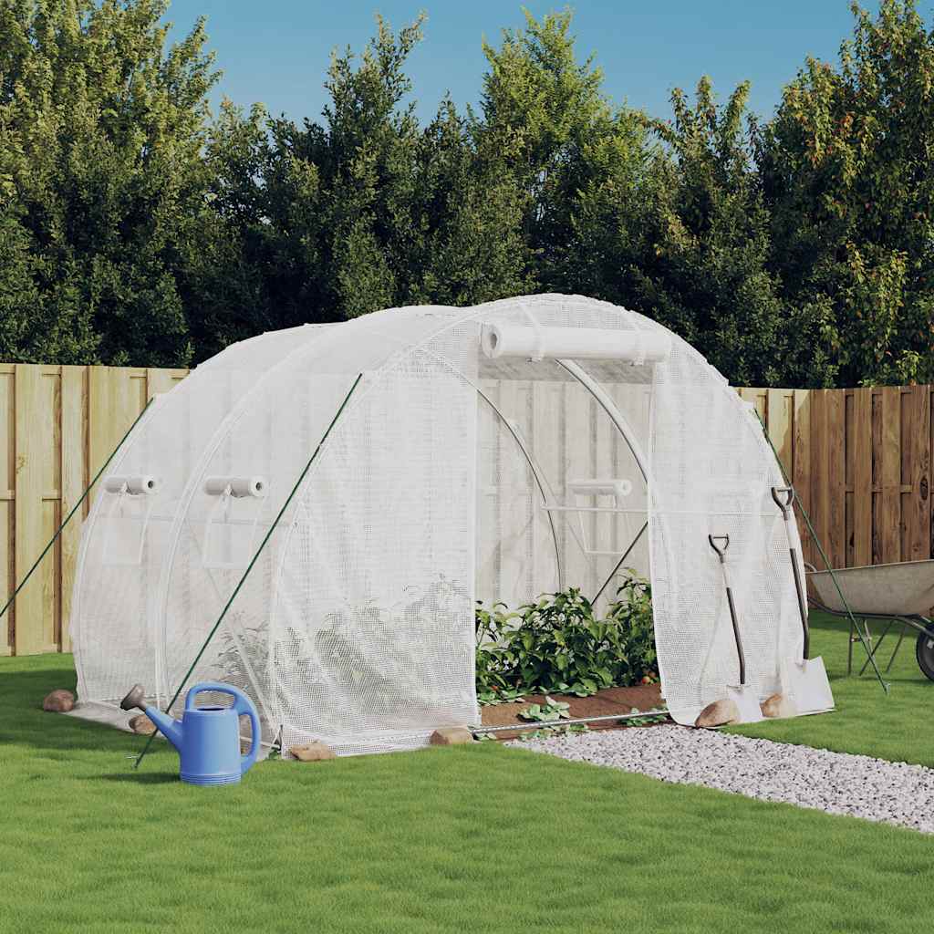 White Steel Greenhouse 10 m² 5x2x2.3 m