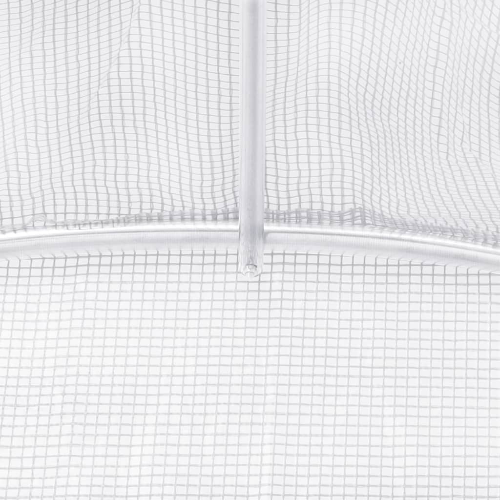 Invernadero con estructura de acero blanco 10 m² 5x2x2,3 m