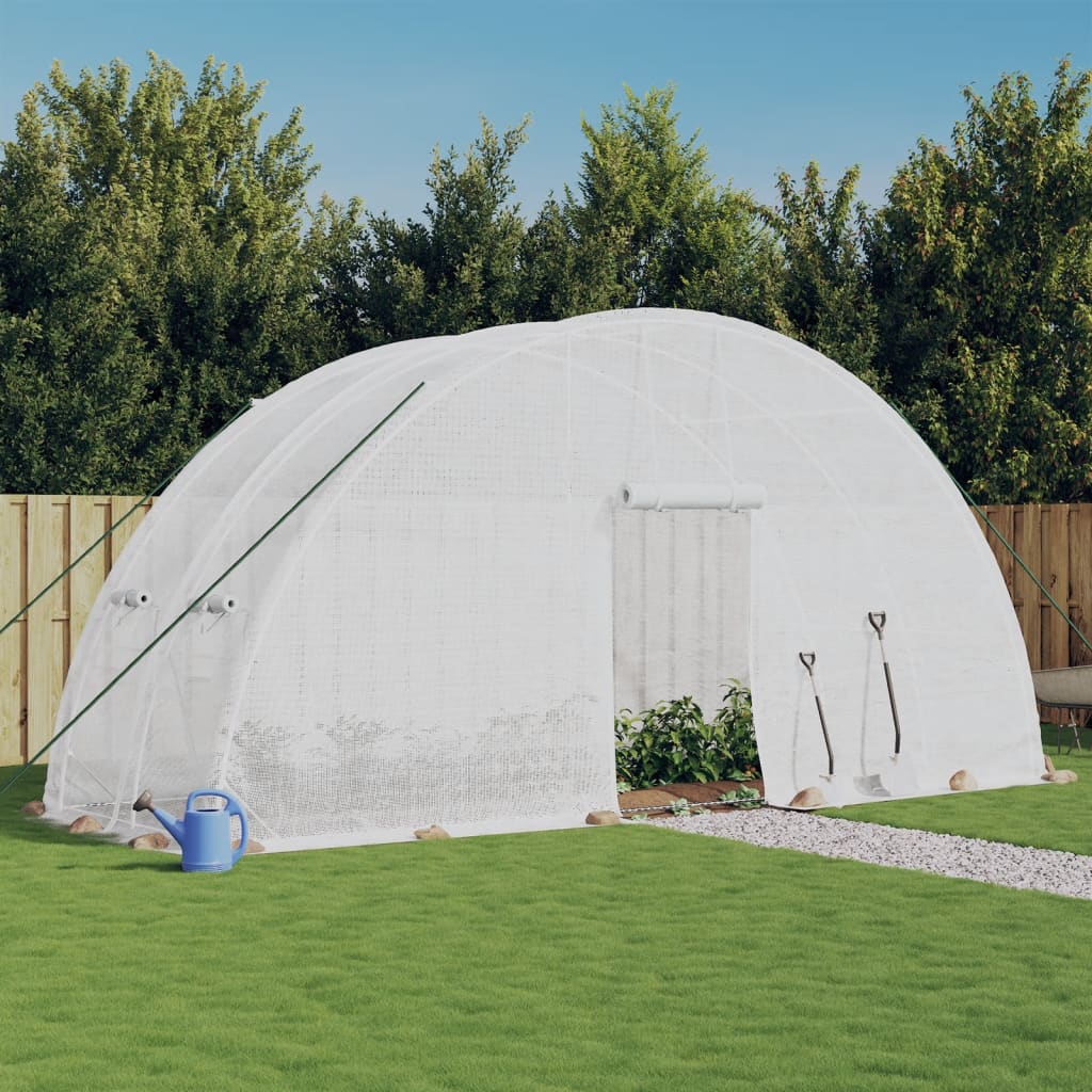 White Steel Greenhouse 10 m² 5x2x2.3 m