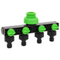 Adaptador para torneira de 4 vias ABS & PP verde e preto 19,5x6x11cm