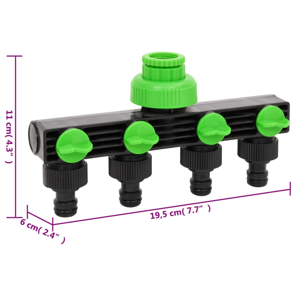 Adaptador para grifo de 4 vías ABS & PP verde negro 19,5x6x11cm