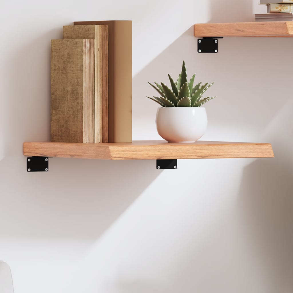 Estante pared madera roble tratada marrón claro 100x30x(2-4) cm