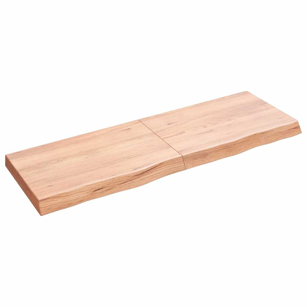 Estante pared madera roble tratada marrón claro 100x30x(2-4) cm