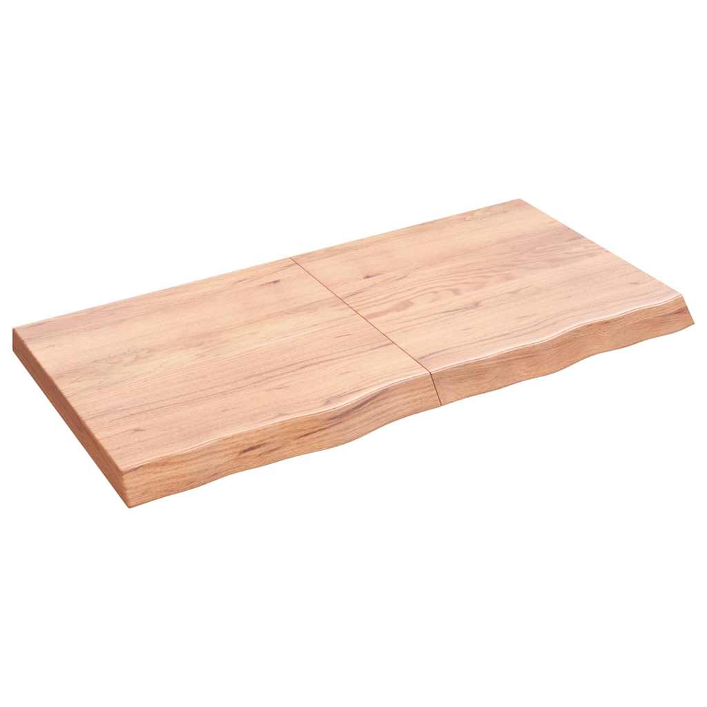 Estante pared madera roble tratada marrón claro 100x30x(2-4) cm