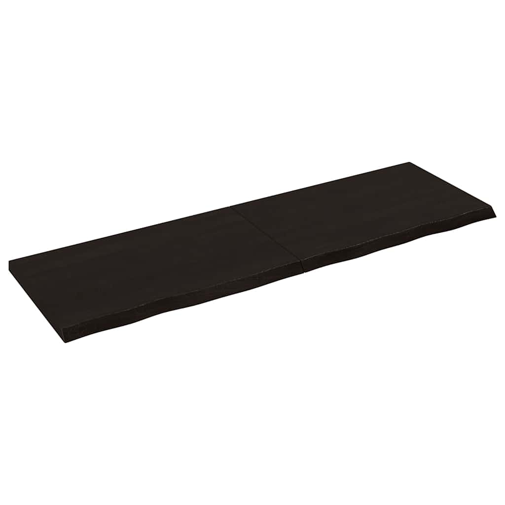 Estante pared madera roble tratada marrón oscuro 160x50x(2-4)cm
