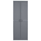 Armario de almacenaje para jardín PP ratán gris 65x45x172 cm