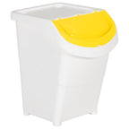 Cubos de basura apilables con tapa 3 uds PP blanco 120 L