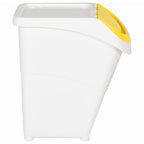 Cubos de basura apilables con tapa 3 uds PP blanco 120 L