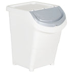 Cubos de basura apilables con tapa 3 uds PP blanco 120 L