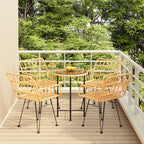 Juego de comedor de jardín 5 piezas negro