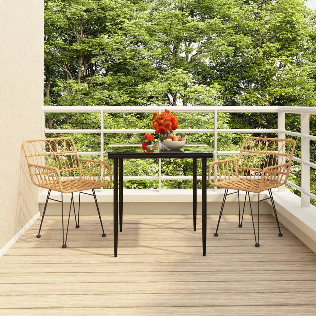 Juego de comedor de jardín 3 piezas