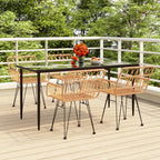 Juego de comedor de jardín 5 piezas negro