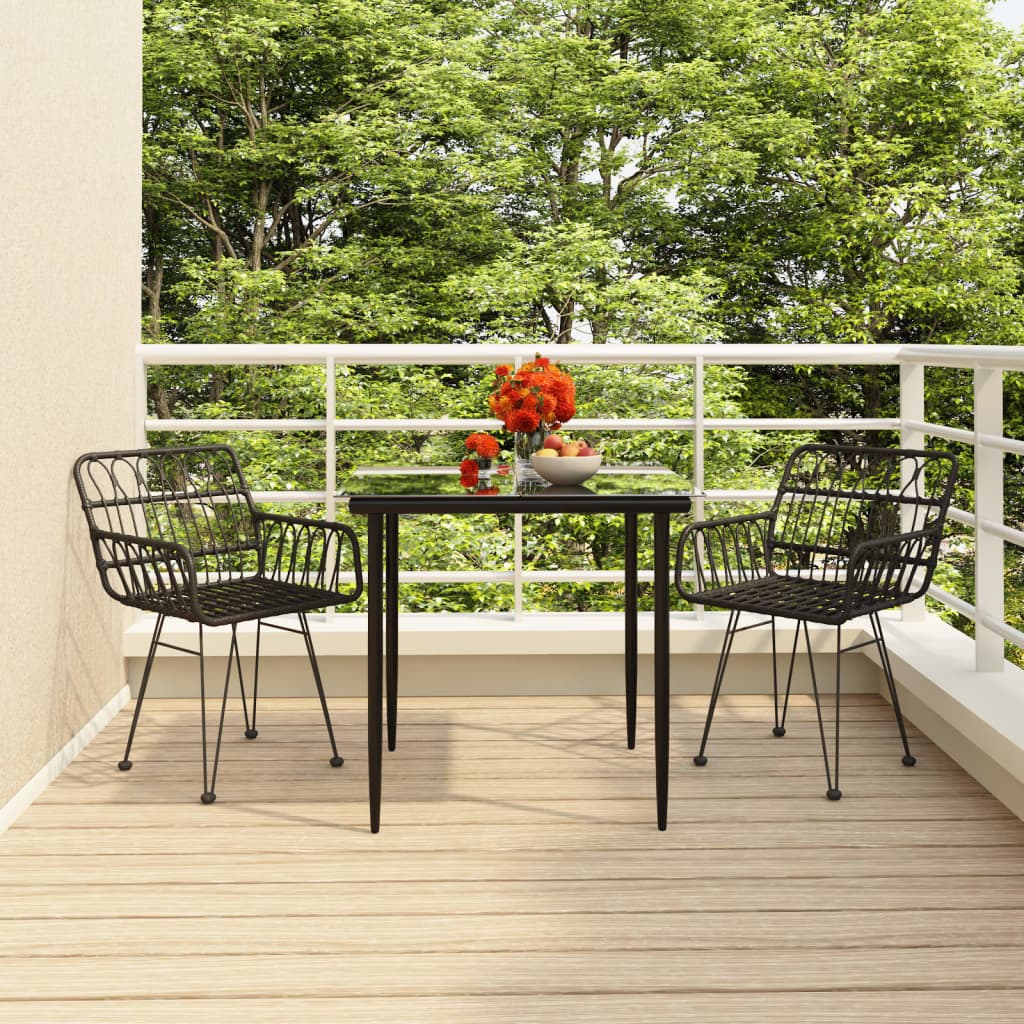Juego de comedor de jardín 3 piezas