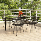 Juego de comedor de jardín 5 piezas negro