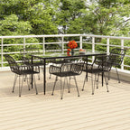 Juego de comedor de jardín 7 piezas marrón