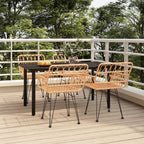 Juego de comedor de jardín 5 piezas negro