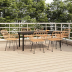Juego de comedor de jardín 7 piezas marrón