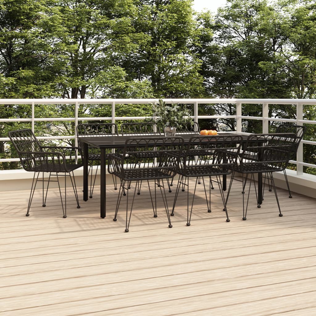 Juego de comedor de jardín 7 piezas marrón