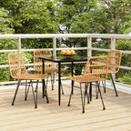 Juego de comedor de jardín 5 piezas negro