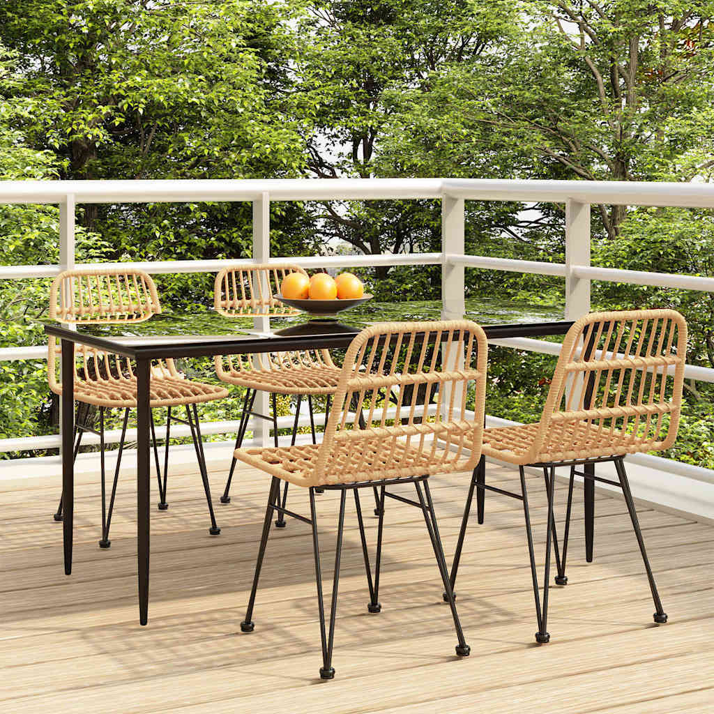 Juego de comedor de jardín 5 piezas negro