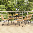 Juego de comedor de jardín 7 piezas marrón