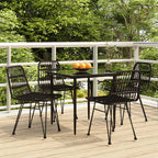 Juego de comedor de jardín 5 piezas negro