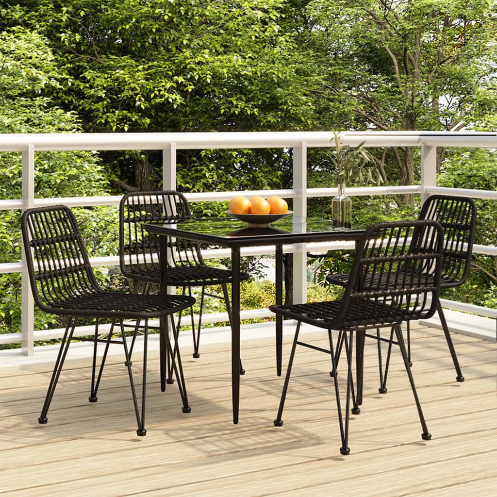 Juego de comedor de jardín 5 piezas negro