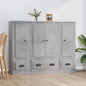 Aparador alto 3 piezas madera contrachapada gris hormigón