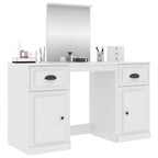 Tocador con espejo blanco 130x50x132,5 cm