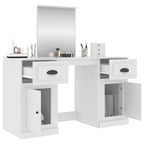 Tocador con espejo blanco 130x50x132,5 cm