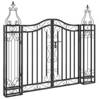 Puerta de jardín de hierro forjado negro 121x8x100 cm