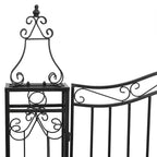 Puerta de jardín de hierro forjado negro 121x8x100 cm