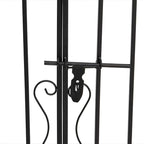 Puerta de jardín de hierro forjado negro 121x8x100 cm